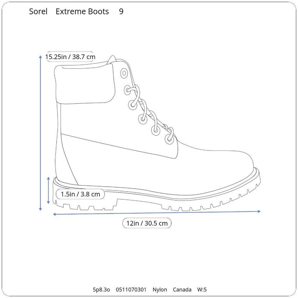 Sorel Kaufman Extreme Heavy Duty Insulated Removable Inserts Snow Boots Men's 9 - Picture 11 of 11